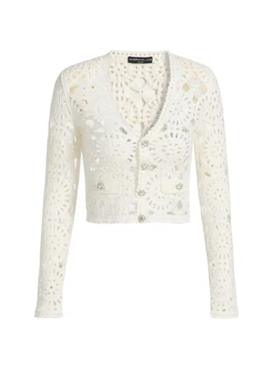 Generation Love Melody Crochet Cardigan In White