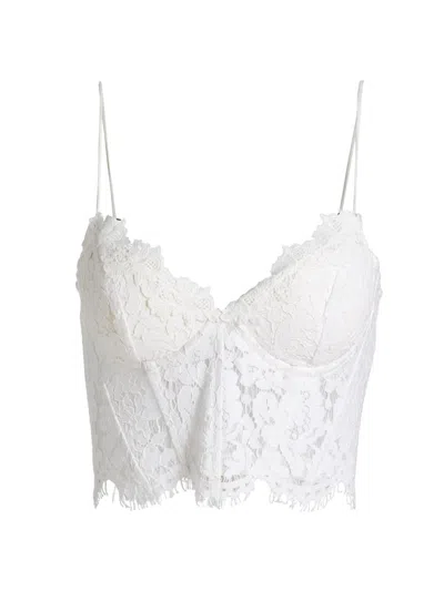 Generation Love Women's Miami Floral Cotton-blend Lace Bustier In White