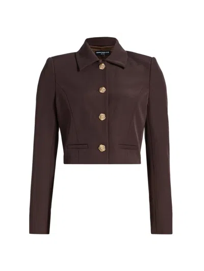 Generation Love Women's Oliver Stretch Crepe Cropped Blazer In Brown