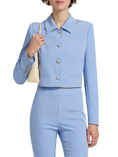 Generation Love Women's Oliver Stretch Crepe Cropped Blazer In Purple