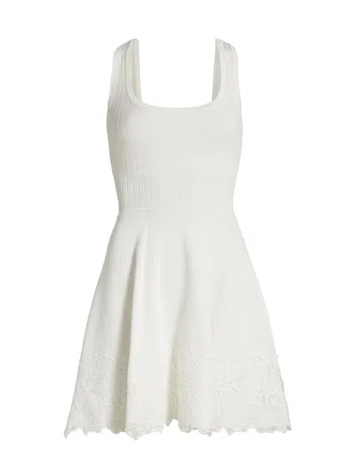 Generation Love Women's Orpheus Lace Combo Rib Mini-dress In White