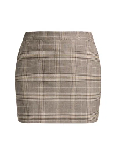 Generation Love Women's Plaid Slim-fit Miniskirt In Neutral