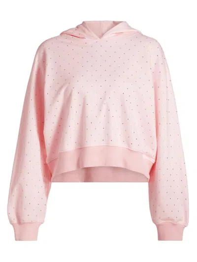 Generation Love Women's Renae Crystal-embellished Cotton Hoodie In Pink