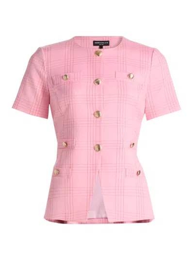 Generation Love Reyes Windowpane Suiting Jacket In Pink