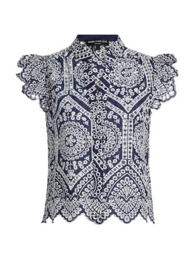 Generation Love Romy Eyelet Shirt In Multi