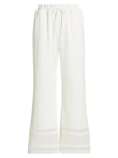 Generation Love Women's Rosa Lace-trimmed Straight-leg Pants In White