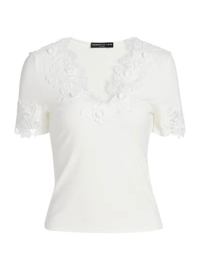 Generation Love Women's Shiloh 3d Lace Combo Top In White
