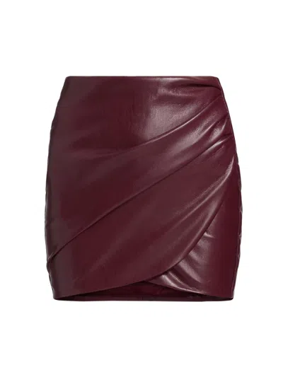 Generation Love Women's Shyann Faux Leather Mini Wrap Skirt In Burgundy