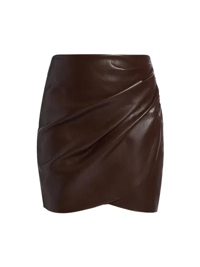 Generation Love Women's Shyann Faux-leather Wrap Miniskirt In Brown