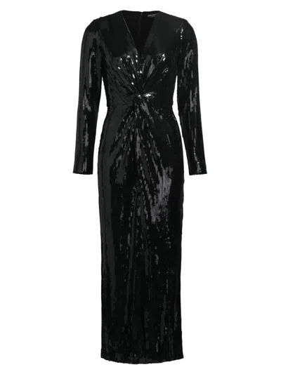 Generation Love Women's Silvanna Sequined Twist-front Maxi-dress In Black