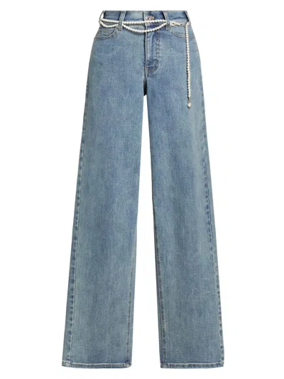 Generation Love Women's Staria Embellished Denim Wide-leg Jeans In Blue