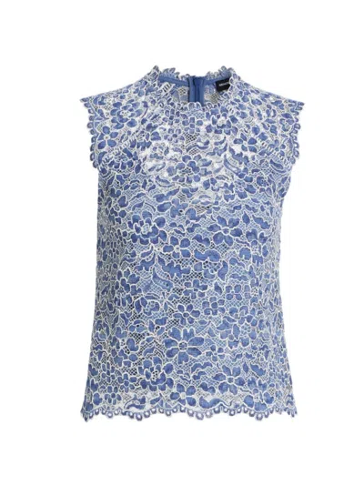 Generation Love Women's Steffina Lace Top In Blue White