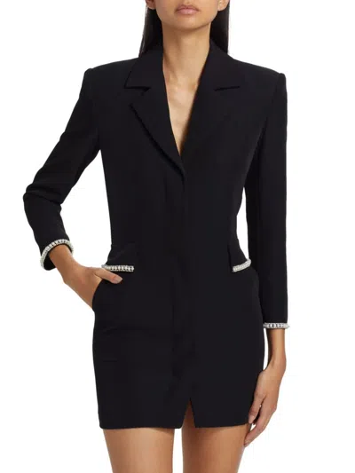 Generation Love Women's Stellina Faux-pearl-embellished Crepe Blazer Minidress In Black