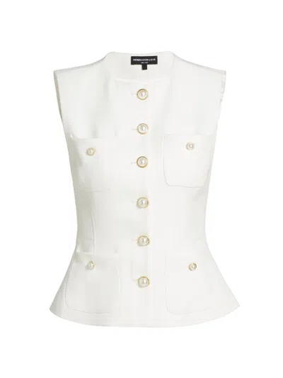 Generation Love Women's Susanna Stretch Crepe Vest In White