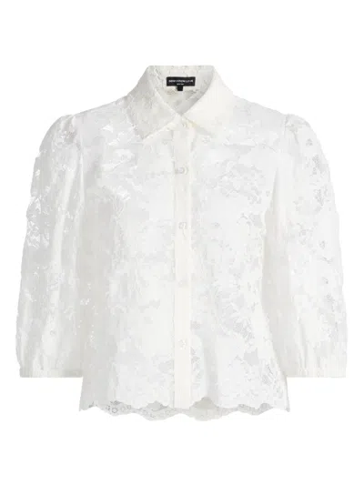 Generation Love Tammy Mesh Lace Shirt In White