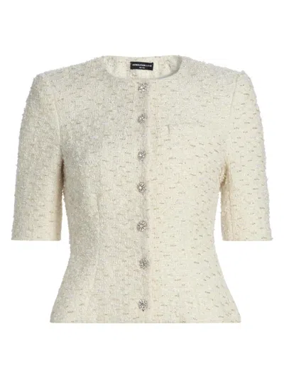 Generation Love Tashi Crystal Embellished Tweed Jacket In Neutral