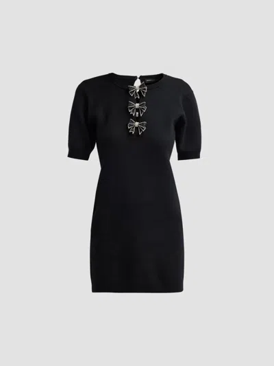 Generation Love Women's Tosca Embellished Bow Crewneck Mini Dress In Black