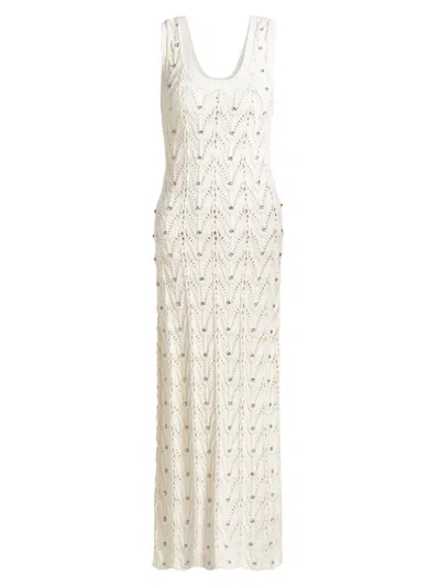 Generation Love Women's Vincent Crystal Pointelle-knit Maxi Dress In Neutral