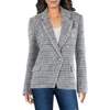 Generation Love Womens Herringbone Shoulder Pads One-button Blazer