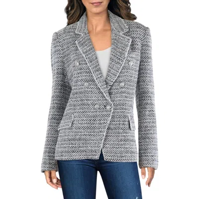 Generation Love Womens Herringbone Shoulder Pads One-button Blazer