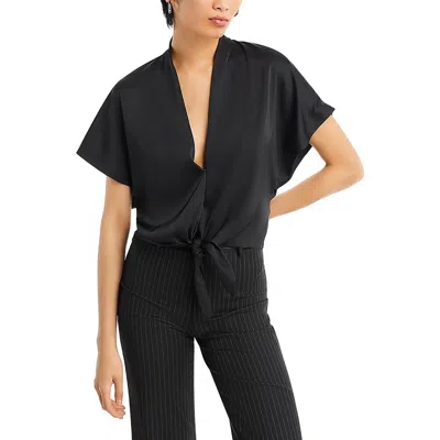 Generation Love Womens Solid Satin Blouse In Black