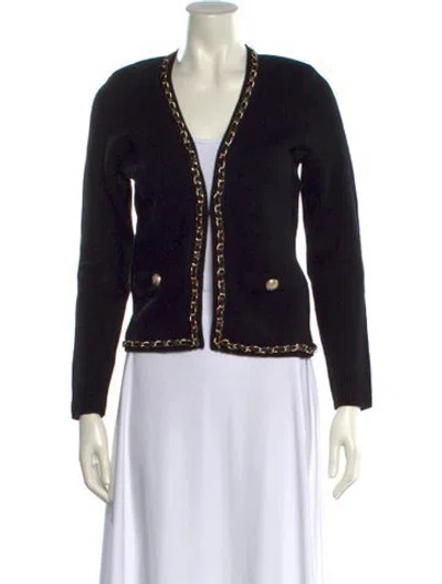 Pre-owned Generation Love Wool V-neck Sweater In Black