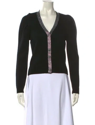 Pre-owned Generation Love Wool V-neck Top In Black