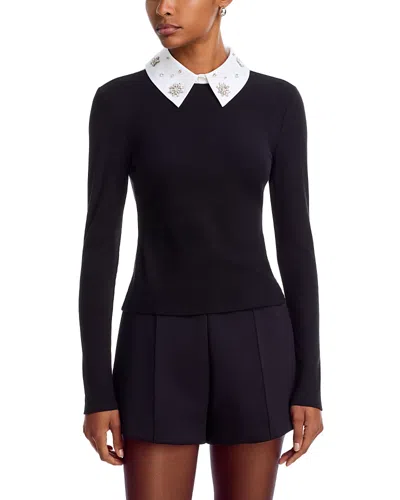 Generation Love Zelda Poplin Combo Embellished Top In Blue