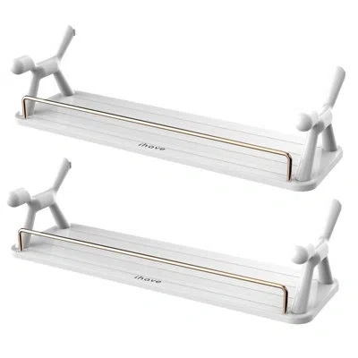 Generic 2 Piece Metal Floating Shelf In White