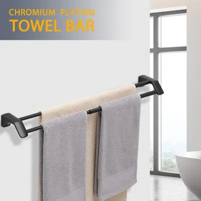 Generic 304 Stainless Steel 29" Wall Mounted Towel Bar In Black