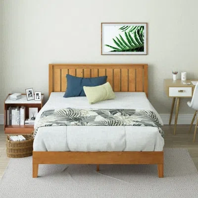 Generic 37" Steel Platform Bed In Rustic Pine