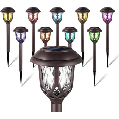 Generic 4" Solar Powered Integrated Led Outdoor Floor Lamp In Black