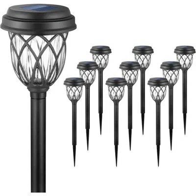 Generic 4" Solar Powered Integrated Led Outdoor Floor Lamp In Black