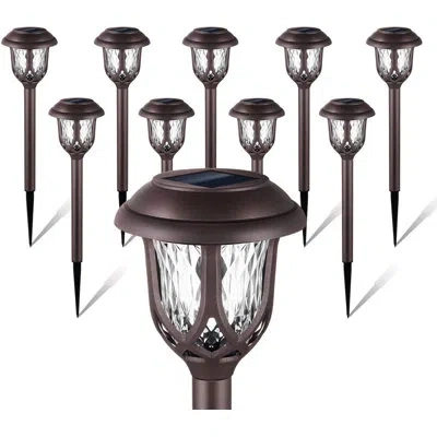 Generic 4" Solar Powered Integrated Led Outdoor Floor Lamp In Dark Gray