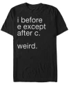Generic Additude Men's  I Before E Except Wait Short Sleeve Crew T-shirt In Black