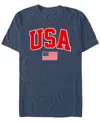 Generic Additude Men's Usa Collegiate And Flag Short Sleeve T-shirt In Blue