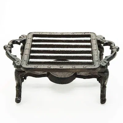 Generic Cast Iron Teapot Warmer Dish Cups Heater Pot Trivet In Black