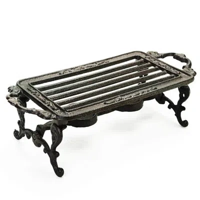 Generic Cast Iron Teapot Warmer Dish Cups Heater Pot Trivet In Black