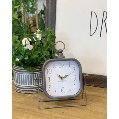Generic Digital Stainless Steel Quartz Tabletop Clock In Gray