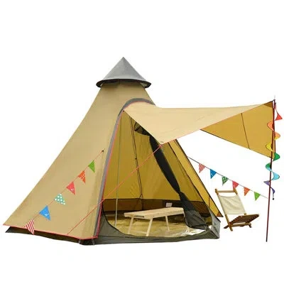 Generic Dome Camping 6 Person Tent In Yellow