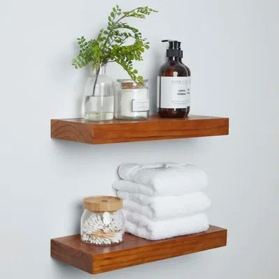 Generic Floating Shelf In Honey Oak