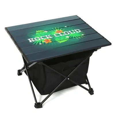 Generic Folding Aluminum Camping Table In Wood Grain