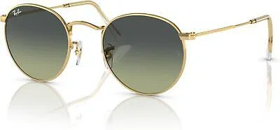 Pre-owned Generic Ray-ban Rb3447 Round Metal Sunglasses, Gold Green Vintage, 50 Mm In Brown