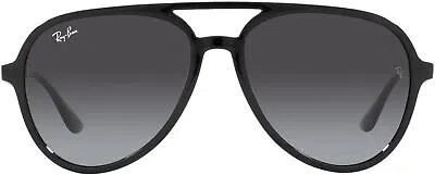 Pre-owned Generic Ray-ban Rb4376 Pilot Sunglasses, Black Grey Gradient, 57 Mm In Gray