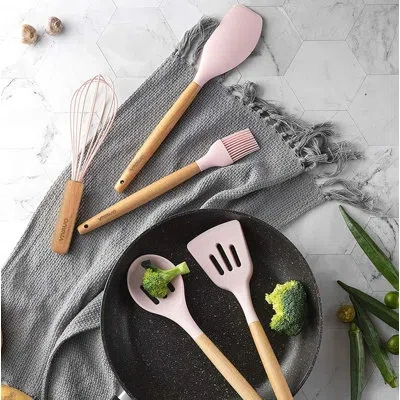 Generic Silicone Cooking Utensil Kitchen Utensils Set, 13 Pieces Silicone Kitchen Utensil Stainless Silicone In Mint Green