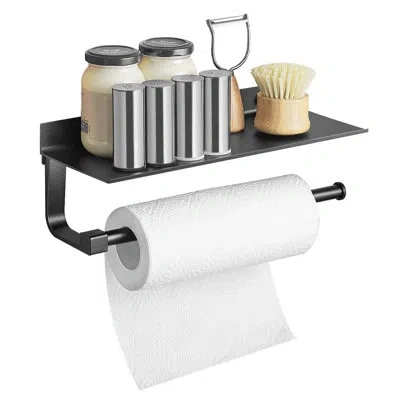 Generic Wall Mount Toilet Paper Holder In Matte Black