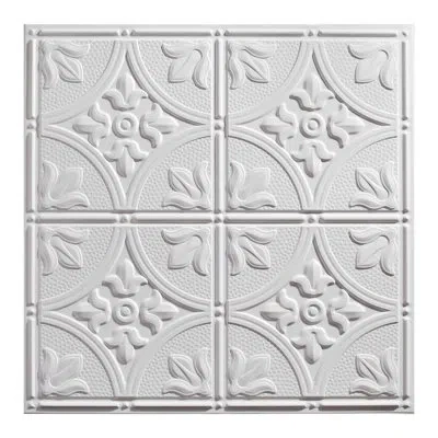 Genesis Waterproof Designer Series  2ft X 2ft Antique Ceiling Tiles In White