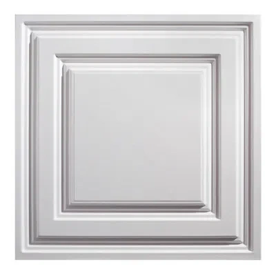 Genesis Waterproof Designer Series  2ft X 2ft Icon Relief Ceiling Tiles In White
