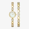 Geneva Ladies Womens Crystal Accent Gold Tone Bracelet Watch Fmdjset075 In Gold