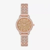 Geneva Ladies Womens Crystal Accent Rose Goldtone Bracelet Watch Fmdjm267 In Gold